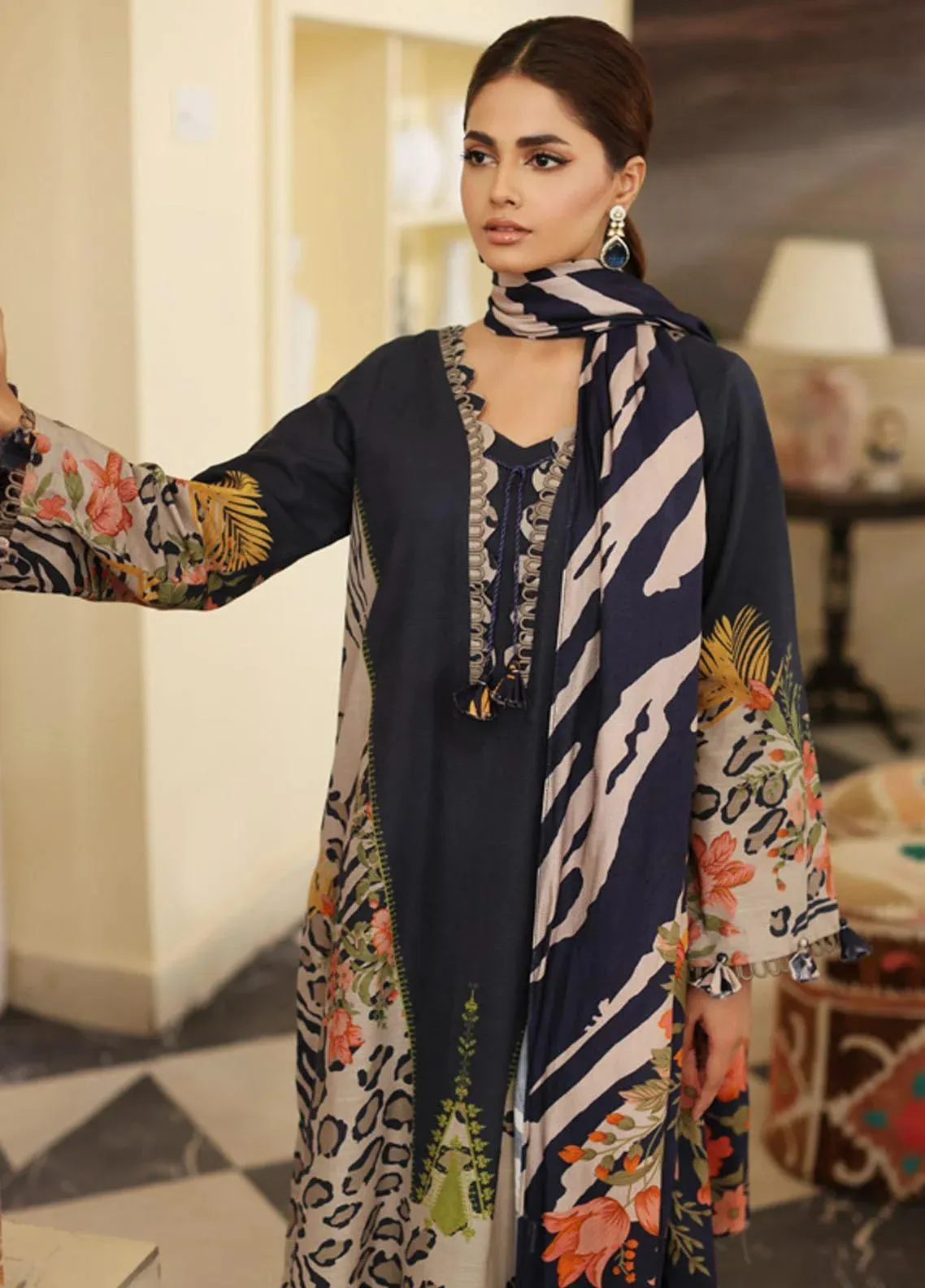 Virsa by Charizma Unstitched Embroidered Khaddar 3 Piece Suit CVW3-05