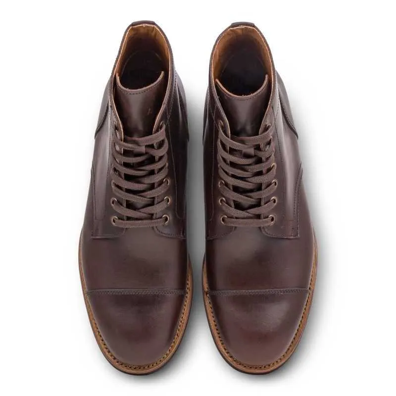 Yanko Cap toe service boot dark brown chromex