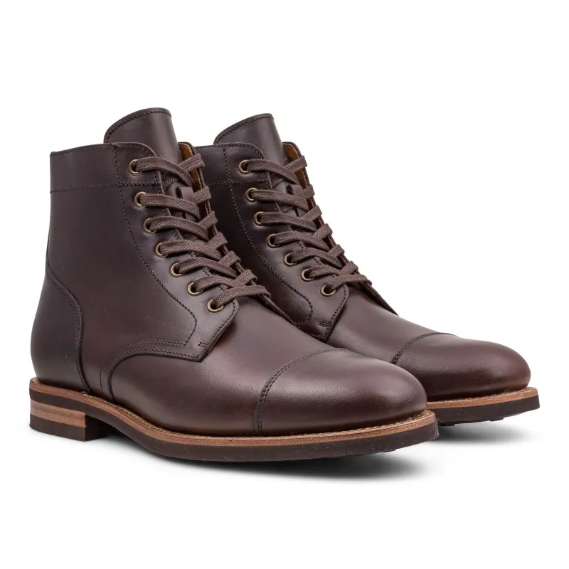 Yanko Cap toe service boot dark brown chromex