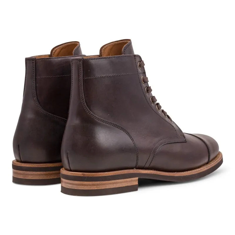 Yanko Cap toe service boot dark brown chromex