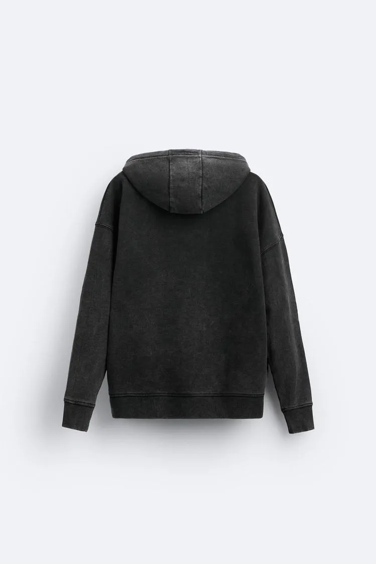 ZARA  |Long Sleeves Plain Cotton Hoodies