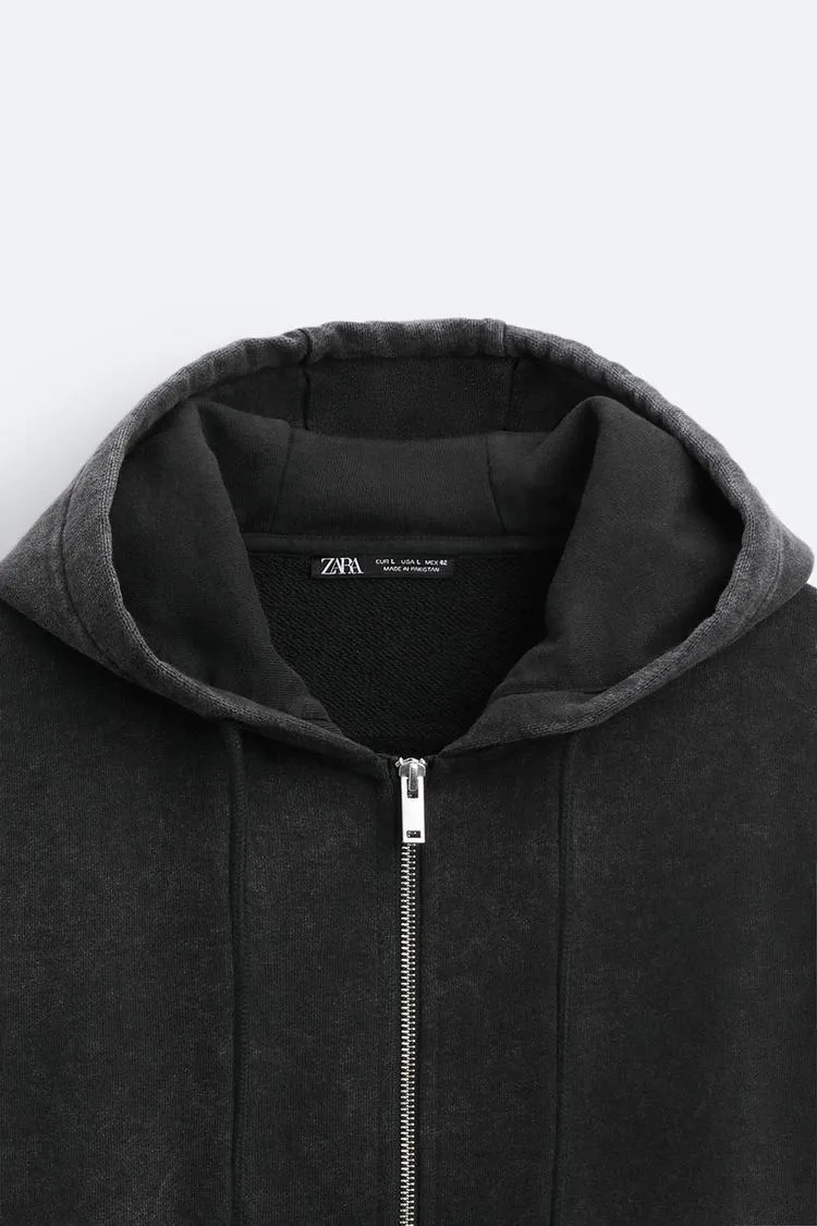 ZARA  |Long Sleeves Plain Cotton Hoodies