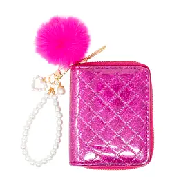 Zomi Gems Sparkle Pearl Strap Wallet - Hot Pink