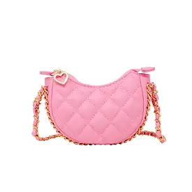 Zomi Gems Tiny Quilted Chain Wrapped Hobo Bag - Pink